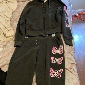 Butterfly sweat suit set